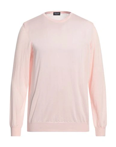 Drumohr Man Sweater Light Pink Size 40 Cotton