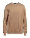 Drumohr Man Sweater Camel Size 40 Cotton In Beige