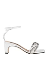Sergio Rossi Woman Sandals White Size 10 Soft Leather In White