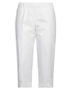 ALESSIO BARDELLE ALESSIO BARDELLE WOMAN CROPPED PANTS WHITE SIZE M COTTON, ELASTANE