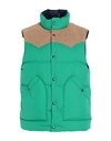 Woolrich Western Down Vest Man Puffer Green Size L Polyester, Polyurethane In Green