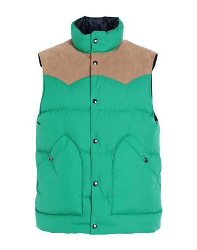 Woolrich Western Down Vest Man Puffer Green Size Xl Polyester, Polyurethane