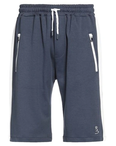 Barba Napoli Man Shorts & Bermuda Shorts Navy Blue Size 40 Cotton, Polyamide In Navy Blue