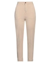 Emma & Gaia Red Woman Pants Beige Size 10 Cotton In Beige