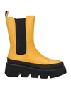 Emanuélle Vee Woman Ankle Boots Marigold Size 9 Soft Leather In Yellow