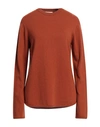 Semicouture Woman Sweater Rust Size L Cashmere, Polyamide In Red