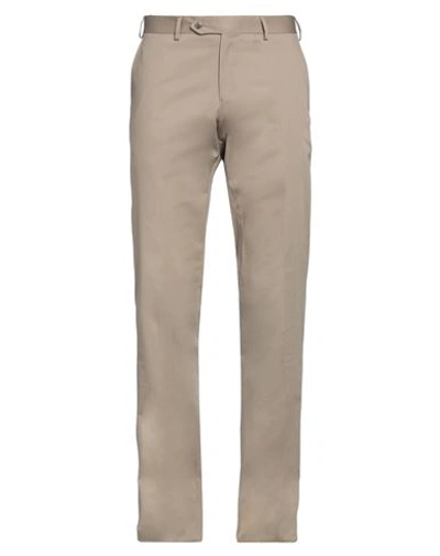 Lubiam Man Pants Beige Size 38 Cotton, Elastane