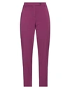 Kaos Woman Pants Mauve Size 8 Polyester, Viscose, Elastane In Purple