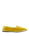8 BY YOOX 8 BY YOOX VELVET FRIULANE SLIPPER WOMAN LOAFERS YELLOW SIZE 8 POLYESTER