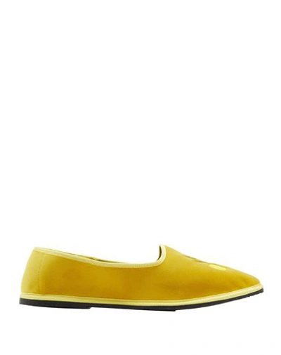 8 By Yoox Velvet Friulane Slipper Woman Loafers Yellow Size 11 Polyester