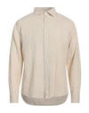 Deperlu Man Shirt Beige Size Xl Linen, Cotton