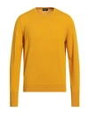 Drumohr Man Sweater Ocher Size 44 Lambswool In Yellow