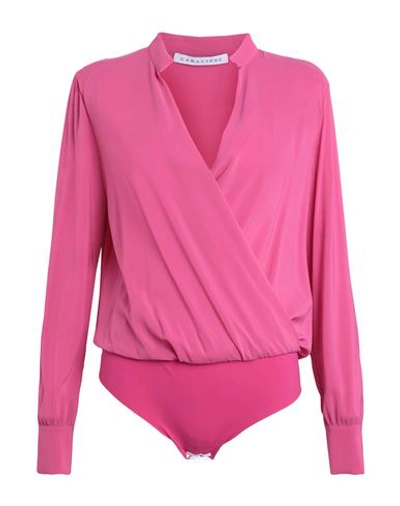 Caractere Caractère Woman Bodysuit Fuchsia Size 2 Viscose, Elastane, Cotton, Polyamide In Pink