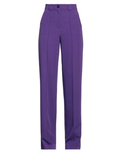 Patrizia Pepe Woman Pants Purple Size 8 Polyester, Viscose, Elastane In Purple