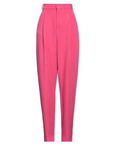 Hinnominate Woman Pants Fuchsia Size L Polyester, Elastane In Pink