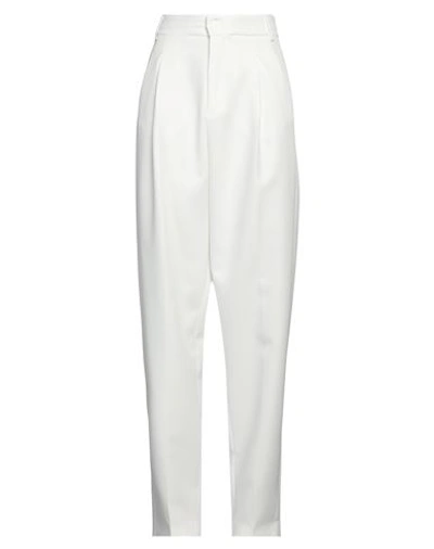 Hinnominate Woman Pants White Size M Polyester, Elastane In White
