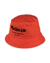 Alexander Mcqueen Man Hat Orange Size 7 ¼ Polyester, Viscose
