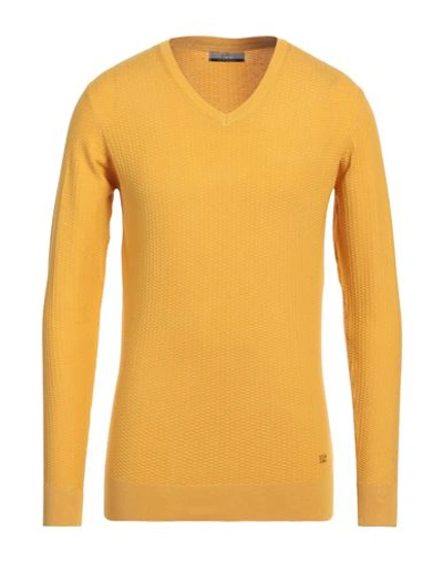 Yes Zee By Essenza Man Sweater Ocher Size Xxl Viscose, Nylon In Yellow