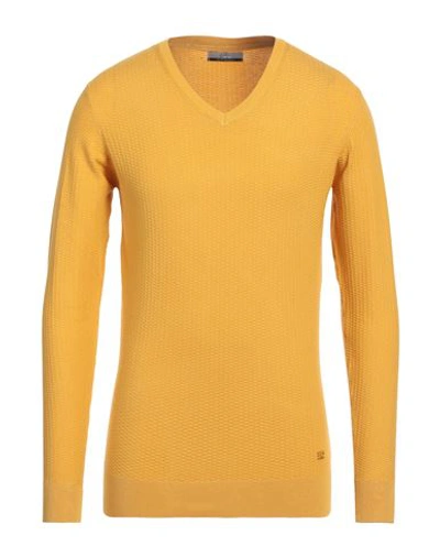 Yes Zee By Essenza Man Sweater Marigold Size Xxl Viscose, Nylon In Yellow
