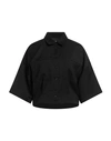 Ambush Cropped Cotton Shirt In Black