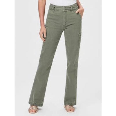 Paige Dion High Waist Cargo Trousers In Green