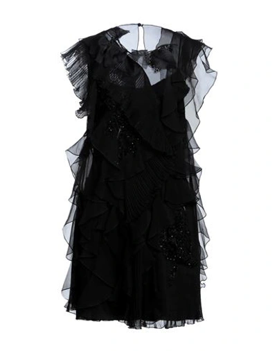 Alberta Ferretti Woman Mini Dress Black Size 6 Silk, Acrylic, Glass, Pvc - Polyvinyl Chloride, Polye