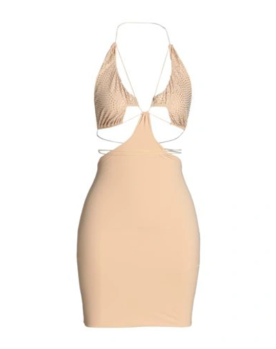 Amazuìn Woman Short Dress Sand Size Onesize Polyamide, Elastane In Pink