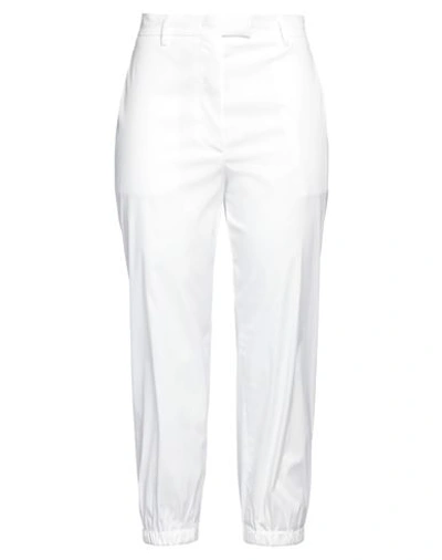 Prada Woman Pants White Size 2 Cotton, Polyamide, Elastane