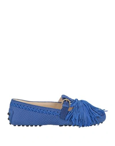 Tod's Woman Loafers Blue Size 7.5 Soft Leather