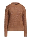 Alpha Studio Woman Sweater Camel Size 6 Recycled Polyamide, Wool, Mohair Wool, Merino Wool In Beige