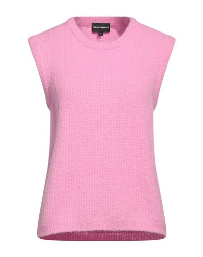Emporio Armani Woman Sweater Pink Size M Alpaca Wool, Polyamide, Wool, Elastane