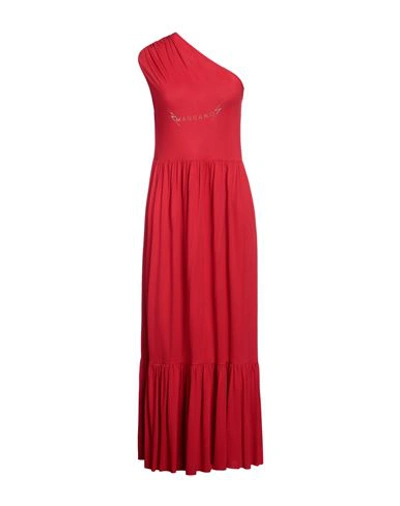 MANGANO MANGANO WOMAN MAXI DRESS RED SIZE S COTTON