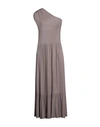 Mangano Woman Maxi Dress Taupe Size M Cotton In Grey