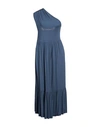 Mangano Woman Midi Dress Blue Size L Cotton