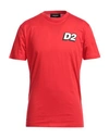 Dsquared2 Man T-shirt Red Size Xxl Cotton