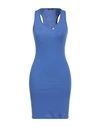 Mangano Woman Short Dress Pastel Blue Size 8 Cotton In Blue