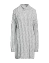 Pink Memories Woman Turtleneck Light Grey Size 6 Acrylic, Mohair Wool, Polyamide, Wool