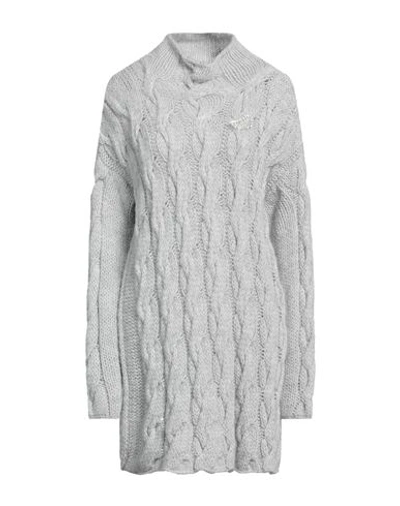 Pink Memories Woman Turtleneck Light Grey Size 6 Acrylic, Mohair Wool, Polyamide, Wool In Grey