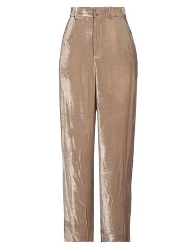 Gentryportofino Woman Pants Khaki Size 12 Viscose, Silk In Beige