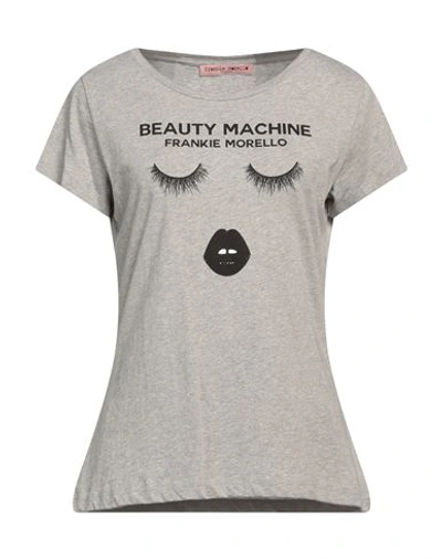 Frankie Morello Woman T-shirt Grey Size L Cotton