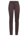 Trussardi Woman Pants Dark Brown Size 34 Cotton, Elastane