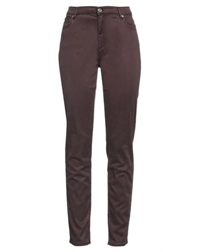 Trussardi Woman Pants Dark Brown Size 26 Cotton, Elastane In Brown