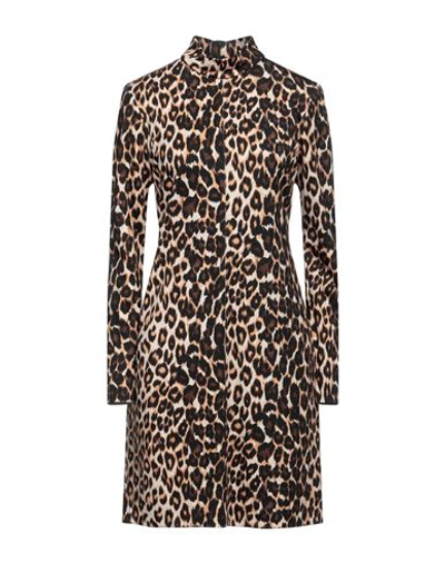 Jucca Woman Mini Dress Brown Size 4 Viscose, Polyamide, Elastane