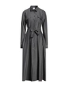 Eleonora Stasi Woman Midi Dress Khaki Size 12 Polyester, Viscose, Elastane In Grey