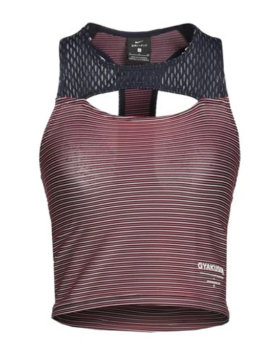 Nike Woman Top Red Size L Polyester, Elastane