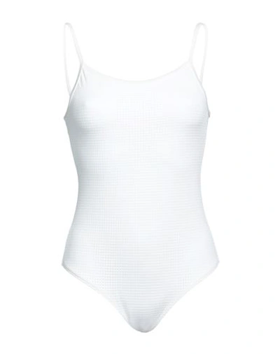 Armani Exchange Woman One-piece Swimsuit White Size Xl Polyester, Elastane