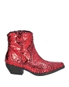 Tosca Blu Woman Ankle Boots Red Size 7 Textile Fibers In Red