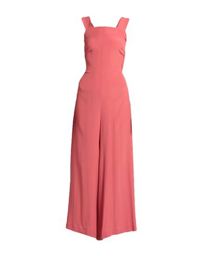 Semicouture Woman Jumpsuit Brick Red Size 6 Acetate, Silk In Red