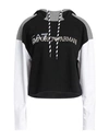 Ea7 Woman Sweatshirt Black Size Xs Polyester, Cotton, Elastane