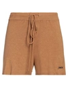 Hinnominate Woman Shorts & Bermuda Shorts Camel Size M Viscose, Elastane In Beige